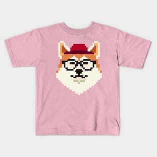 Akita Inu Pixel Art Dog Lover Shiba Retro Kids T-Shirt